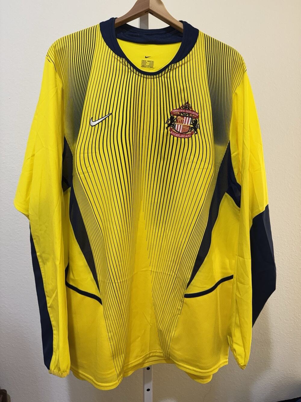 SUNDERLAND 2002 2003 HOME GOALKEEPER SHIRT JERSEY NIKE MYHRE #26 XL MEN YELLOW
